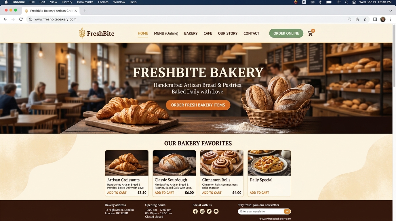 FreshBite Bakery Website